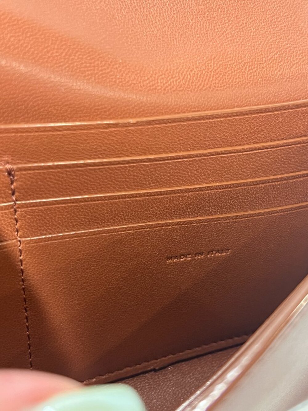$1690 Gabriela Hearst Cognac Brown Leather Flap Phone Wallet - Picture 9 of 10